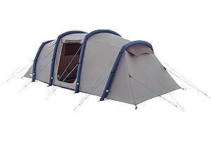 Eurohike Genus 800 Air Tent for 8 People with Living Area & Separate Bedrooms, 8 Man, Inflatable Beams, Easy to Pitch, Tunnel, Spacious, Family Camping, Festivals, Weekend Trips, 3000mm HH, Grey