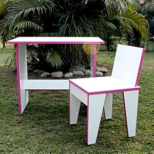 Wooden Study Desk & Chair Set for Kids, Study Furniture Set for Reading & Writing, Pack of 1 (C1)