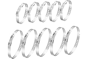 VODUNS Collier Soufflet Carden Ajustable 10 PCS Collier de Serrage Métallique en Acier Inoxydable 5 Grands Réglables 50-150mm 5 Petits 20-50mm Kit de Joint d'Arbre d'Entraînement Adaptés Tous les Véhicules