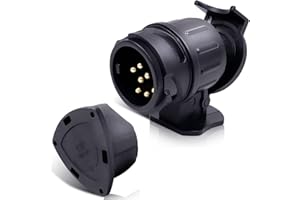 CXTM adattatore 13 a 7 poli, adattatore rimorchio 13 a 7 poli, adattatore presa rimorchio da 13 a 7 pin incl. copertura di parcheggio, sistemi a 12 V, per portabici, rimorchi per cavalli