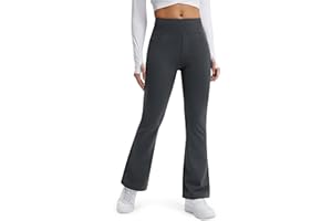 Libin Leggings Termici da Donna con Flared Pantaloni Invernali in Pile Vita Alta Impermeabili da Yoga Trekking con tasch