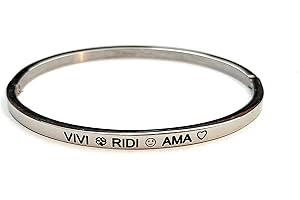 SiLo Bijoux BRACCIALE AMICHE DONNA RIGIDO IN ACCIAIO INOX CON FRASE DEICA INCISA LASER INOSSIDABILE ANALLERGICO-CONFEZIONE REGALO