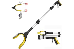 AMRSPTTE 36" /91cm Litter Pickers Grabber Stick, Helping Hand Grabber for Adults, Disabled, and Elderly, Heavy Duty Pick Up Stick Grabber (Yellow, 36")