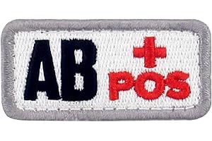 EMBTAO Tipo AB positivo Gruppo sanguigno tattico con Fissaggio Chiusura a uncino e asola Ricamata Toppa, rosso e nero