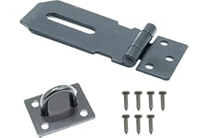 SZXMDKH Lucchetto per porta, 7,6 cm, in acciaio inox, con cerniera e graffetta, per capannone, capannone, porta, resistente, serratura di sicurezza e graffetta per porta, finestra, armadio, gabbia per