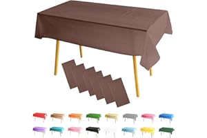MOMAHUA 6 Packs Café Nappes,137x274cm PEVE Nappe de Table Rectangulaire,Nappes Imperméables pour Fête Anniversaire,Picnic,Exterieur,Jardin,Mariage,Noël,Halloween