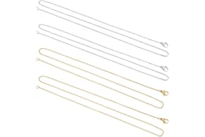 UNICRAFTALE 12pcs 2 Couleurs 50cm Chaîne Acier Inoxydable Chaînes de Câble Chaîne de Collier de 1.5 mm de Large avec Fermoirs à Griffes de Homard pour la Fabrication de Bijoux