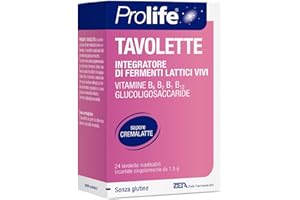 Prolife - Tavolette Probiotici per Bambini, Promuove la Regolarità Intestinale, Senza Glutine e con gradevole gusto cremalatte, 24 Tavolette Masticabili