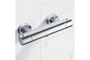 Namuoto Grifo Termostatico Ducha Termostato Ducha con Bloqueo de Seguridad de 38 °Grifo Ducha Termostatic, Termostato de Ducha Cromo