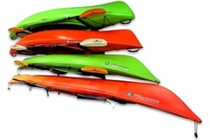 StoreYourBoard Omni 4 Kayak Storage Rack, Wall Mounted Indoor Garage Organizer, Holds up to 400 lbs.
