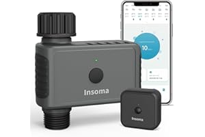 INSOMA WiFi Sprinkler Timer, WiFi Water Timer for Garden, Irrigation Hose Timer with Hub, APP & Voice Control, Remote Control Irrigation System Compatible with Alexa, Two Irrigation Modes/Rain Delay