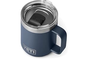 YETI Rambler, Vacuum Insulated Stainless Steel Mug with Magslider Lid, Navy, 10oz (296ml)