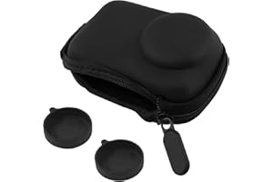 AEIPOU Mini sac de rangement portable pour caméras DJI Osmo Action 5 Pro, Action 4 et Action 3 + 1 et 2 capuchons d'objectif en caoutchouc – Étui de transport compact pour une protection sûre et un transport