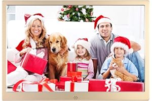 JAIHONDA Cadre photo numérique en métal 12" - Résolution 1280 x 800 - Avec télécommande - Port USB/SD/MMC/MS pour carte - Calendar/Clock/Multi-Languages