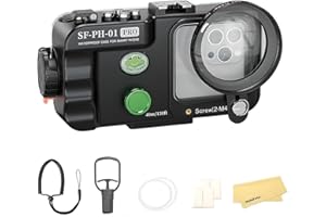 HOLAFOTO Seafrogs Sf-Ph-01 Pro Professional Diving Telephip [40M/130Ft] Alcicultor Impermeable para El Teléfono Celular Y iPhone De Andriod, Tamaño De La Ventana De Lente 68 Mmx68 Mm