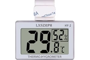 GXSTWU Reptile Hygrometer Thermometer, Amphibian Temperature Humidity Meter Gauge with Hook for Reptile Tanks, Terrariums, Vivariums, High LCD Display (1pack)