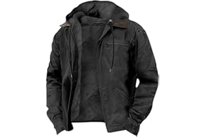 FYHTC Bluzy Męskie Gruba Kurtka Polarowa z Pełnym Zamkiem I Podszewką z Sherpy, Flanelowa Bluza z Kapturem Jesienna Moda Ciepły Miękki Płaszcz