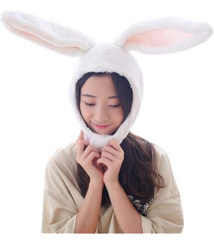 Serre-Tête Oreilles De Lapin Mirrwin - Peluche Douce - Accessoire Fête/Déguisement - Blanc/Rose