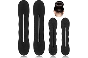VJUYSW 4 Stück Hair Bun Maker Upgraded Haarhalter Schwamm Clip, Magischer Haarknoten, Hair Bun Maker, Haarknotenmacher Haar Styling Donut Brötchen,2 Große und 2 Kleine （Schwarz）