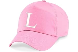 4sold New Casquette de Baseball Cap BRODÉ Letter A Z Garçon Fille Enfants Chapeau Bonnet Unisexe Rose (L)