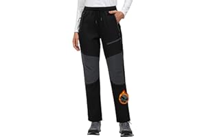 VILIGO Femme Pantalon Ski Imperméable Pantalon Randonnée Softshell Thermique Étanche Coupe-Vent Hiver Pantalon de Montagne Neige Escalade
