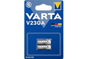 VARTA Piles V23GA alcalines, lot de 2, Alkaline Special, 12V, pour télécommandes, systèmes d'alarme, ouvre-portes de garage, caméras, compactes, longue durée de vie et hautes performances
