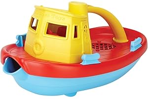 Green Toys Tugboat (Yellow Handle) - Bath and Water Toys, Multicolor, 11.4 x 23.5 x 11.5 cm