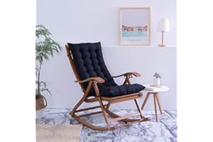 HANHAN High Back Chair Cushion Wooden Rocking Relaxer Pads Portable Thick Soft Summer Sun Lounger Cushion Seat Cover for Travel Holiday Indoor Outdoor