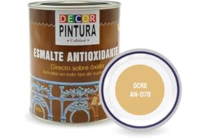 RC ocio Pintura antioxidante exterior para metal minio Pinturas esmalte antioxido para galvanizado,hierro, forja, barandilla, chapa para interiores y exteriores - Lata 750ml(Ocre)