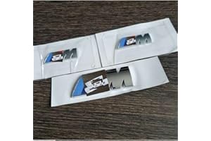 CELWA M Sport (27x73mm) x1 Wing (45x15mm) x2 Silver Badges Rear Boot Trunk Tailgate Sticker Decal Badge Emblem (3PC SILVER)