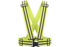 AYKRM Gilet de Sécurité Réfléchissant Haute visibilité Réglable Gilet de Sécurité pour La Course, Le Vélo, La Moto
