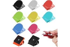 NEWOUTSET 10 Pcs Fridge Magnetic Clips, Fridge Magnets Clips, Magnetic Clips, Colorful Strong Whiteboard Magnets for Whiteboard Notice Board Refrigerator Picture Memo Note Home Office
