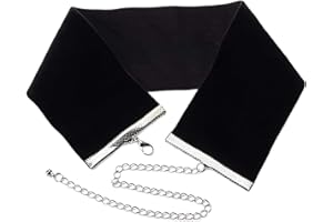 TRHDFW Vintage Satin Choker Necklace Plain Black Leather Collar Necklace Short Velvet Necklace Punk Choker Necklace Chain for Women and Girls (5cm)