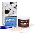 Parissa Warm Wax (Microwaveable), Hair Removal Waxing Kit Professional Strength for Body Waxing, 4 fl oz (120ml) Wax, 3 Spatulas, 20 Strips & 8ml Azulene Oil