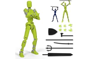 Starnearby Titan 13 Action Figure, T13 Action Figure 20cm Assembly Completed Dummy 13 3D Printed Body Movable Lucky 13 Action Figure 6 Weapons Set 3 Hands Sets Present for Kids Adults (20CM Green)
