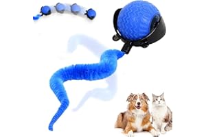 SRCASY Speedy Tail Cat Toy,Speedy Tail 2.0,USB Rechargeable Smart Cat Toy Ball,Automatic Moving Cat Toy Ball with Tail,Three Mode Switching interactive cat ball, for Indoor/Outdoor Cats and Dogs Toy(Blue)