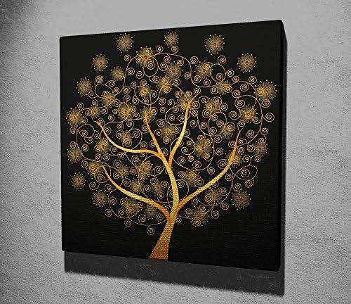 CANVAS PANEL PICTURE WALL HANGING SPLIT ART BLACK GOLD GOLDEN BONSAI TREE MAGICAL EAST MYTHOLOGY BUDDHA ORIENTAL