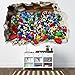 Produktbild LEGO SMASHED WALL STICKER - 3D BEDROOM LEGO BRICKS BOYS GIRLS DECAL by worldofwallart