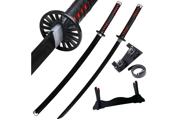 Épée d'anime de Cosplay – Épée de Tueur de démons, réplique de Katana de 104,1 cm avec Support d'épée et Ceinture, Parfaite pour Le Cosplay, Les représentations sur scène et Les Cadeaux à Texture