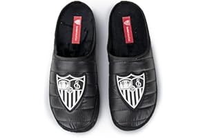 MARPEN SLIPPERS, Zapatillas de Casa de Invierno Oficiales del Sevilla FC de Fútbol Acolchadas para Hombre o Mujer