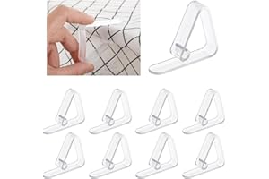 Gjinxi Clear Tablecloth Clips 8PCS, Thicker Windproof Table Cloth Holder Clips, Plastic Picnic Table Grips Restaurant Holders Tables Cloth Cover Clamps for Weddings Graduation Indoor and Outdoor Party