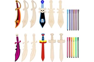 Dadazhenxuan Piraten Schwert Holz,Piratensäbel Kinder,Holz Piratenschwert,Piratensäbel Holz Basteln,Holzschwert Kinder Pirat,Piratenschwerter aus Holz für Kinder zum Dekorieren