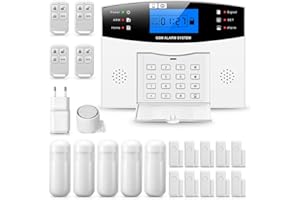 XNY Alarme Maison sans Fil Intelligent WiFi, Système d'alarme pour la Maison 2G avec Notification de l'APP, 21 Pièces, Détecteur de Mouvement, Télécommandes, Capteurs de Fenêtre et de Porte, Sirène