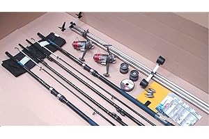 Shakespeare Sea Fishing 13 ft Kit 2 Rods 2 Reels Tripod & Tackle Beach, Beachcaster Beachcasting