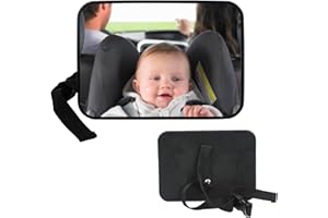FYKERO Baby Car Seat Mirror - Car Mirror for Baby, Babies Rear View Mirror for Car Back Seat, Adjustable Straps, See Infant in Vehicle, Newborn Essentials