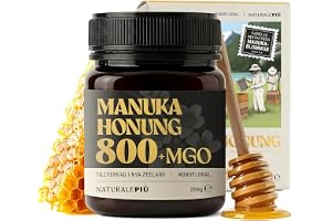 NaturalePiù Manukahonung 800+ MGO 250 g. Rå Manukahonung | producerad i Nya Zeeland, aktiv och ren, naturlig kvalitet. Metylglyoxal testad av ackrediterade laboratorier