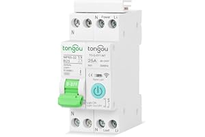 TONGOU Interruttore con interruttore intelligente, telecomando ON/OFF tramite Tuya/Smart life (25A No Metering)