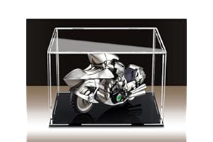 MEEC Vetrina in acrilico trasparente, scatola da banco di montaggio con base nera protezione antipolvere per figure di azione (18x12x12inch/45x30x30cm)