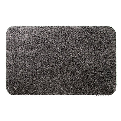 casa pura® Eingangsmatte aus 100% Baumwolle | hohe Schmutz- und Feuchtigkeitsaufnahme | dunkelgrau - meliert | 60x100cm