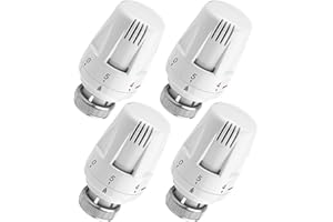 Valvole Termostatiche per Termosifoni: BYZESTY 4 Pezzi Valvola Termostatica per Termosifoni, Valvole Termostatiche con Filetto M30 x 1,5 MM, Testa Termostatica con Posizione Anti-Gelo